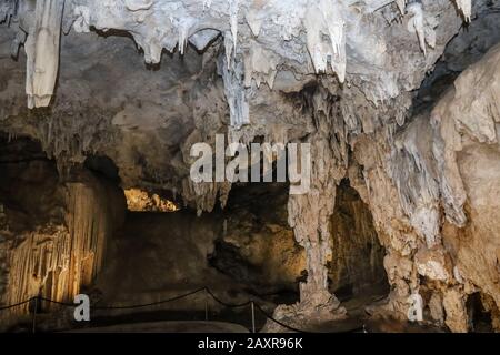 10 février 2020: 13 février 2020 (Nerja, Malaga) la grotte de Nerja est une grotte située à Maro, district de la commune espagnole de Nerja (Malaga) et découverte le 12 janvier 1959. En elle a été datée quelques peintures de phoques qui pourraient être la première œuvre connue d'art dans l'histoire de l'humanité, avec 42 mille ans d'antiquité, Toujours, la communauté scientifique le prend avec des qualms, étant donné que la datation d'assigner cet âge a été fait sur les coals trouvés dans le voisinage des peintures et non sur eux. En fait, une étude de 2017 a laissé l'antiquité entre 18 000 et 20 000 ans, ce qui allait mettre t Banque D'Images