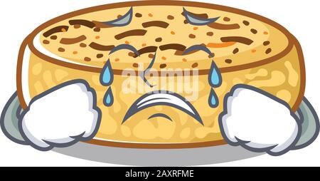 Miettes de dessin de personnage de dessin animé avec un visage triste Illustration de Vecteur