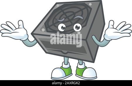 Une unité d'alimentation de regroupement de couleurs noires style dessin animé Illustration de Vecteur