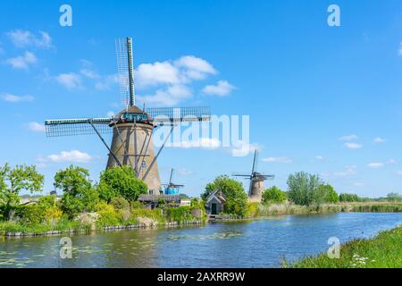 Kinderdijk Village de la municipalité d'Molenlanden, dans la province de Hollande du Sud, Pays-Bas. Banque D'Images