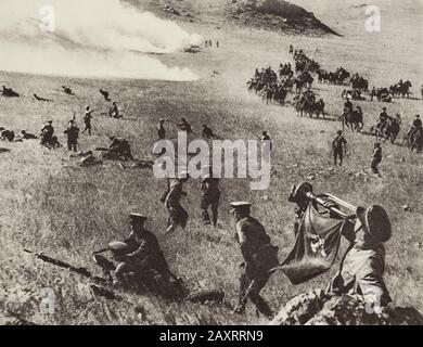 Armée rouge dans les années 1930. Du livre de propagande soviétique de 1937. Cavalerie soviétique Banque D'Images