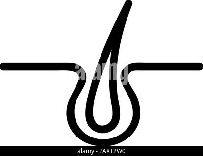 Vecteur d'icône de greffe de cheveux. Illustration du symbole de contour isolé Illustration de Vecteur
