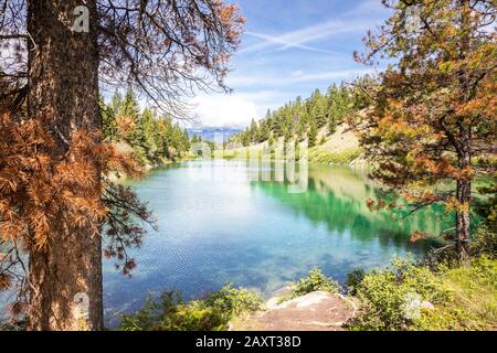 Lac de la vallée Des Cinq lacs, parc national Jasper, Canada Banque D'Images