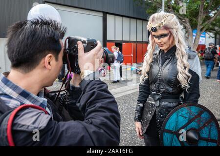 Sydney, Australie 22 juin 2019 : les fans de cosplay rassemblent le Suparanova annuel au parc olympique pour montrer leurs costumes. Banque D'Images