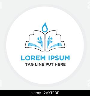 Livre d'éducation et vecteur de concept de plume Illustration de Vecteur