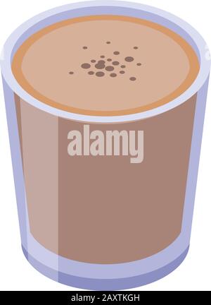 Icône en forme de tasse de cacao, style isométrique Illustration de Vecteur