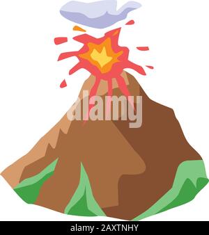 Icône éruption du volcan, style isométrique Illustration de Vecteur