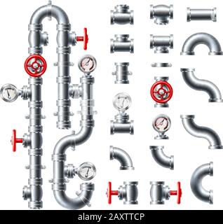 Tuyaux D'Eau Tuyau D'Égout Tuyau De Plomberie Pour Gaz Illustration de Vecteur