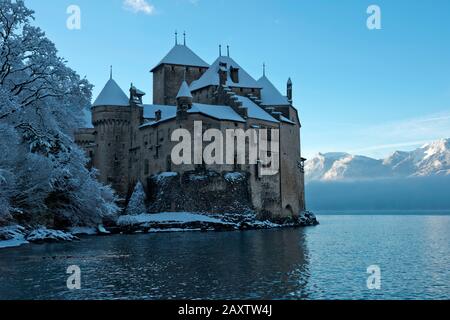 Suisse, Vaud, Château de Chillon, château Banque D'Images