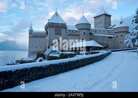 Suisse, Vaud, Château de Chillon, château Banque D'Images