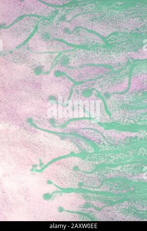 des couleurs d'arrière-plan violettes sont peintes en vert flou Banque D'Images