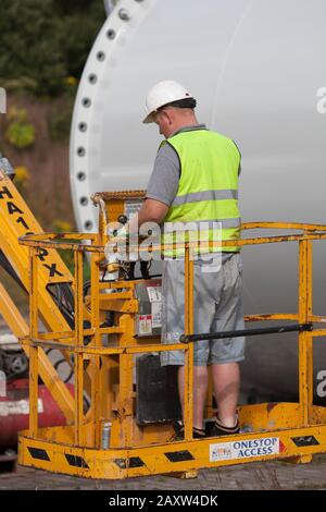 inspection technique de la tour de l'éolienne Banque D'Images