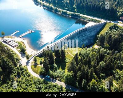 Vue aérienne du barrage de schluchsee, forêt noire, allemagne Banque D'Images