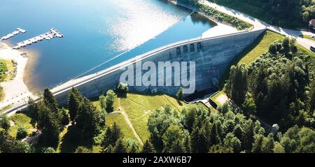 Vue aérienne du barrage de schluchsee, forêt noire, allemagne Banque D'Images