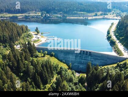 Vue aérienne du barrage de schluchsee, forêt noire, allemagne Banque D'Images