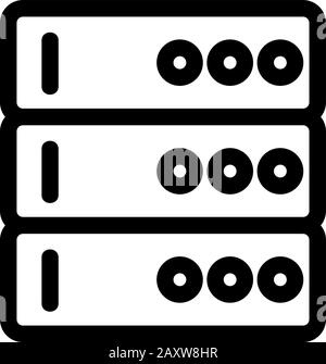 la base de données est un vecteur d'icône. Illustration du symbole de contour isolé Illustration de Vecteur