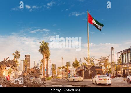 25 novembre 2019, Dubaï, Émirats arabes Unis Drapeau au quartier de la Mer Banque D'Images