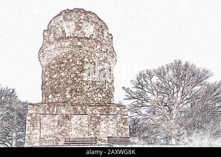 Bismarck-Tower a ouvert ses portes le 2 septembre 1907, Radebeul près de Dresde, quartier administratif Meissen, Saxe, Allemagne, Europe Banque D'Images