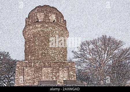 Bismarck-Tower a ouvert ses portes le 2 septembre 1907, Radebeul près de Dresde, quartier administratif Meissen, Saxe, Allemagne, Europe Banque D'Images