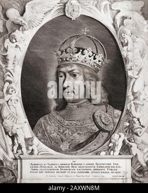 Albrecht II ou Albert II d'Allemagne, 1397-1439. Roi de Hongrie et de Croatie, roi de Bohême, roi élu d'Allemagne et archiduc d'Autriche. Aussi connu sous le nom d'Albert le Magnanime. Banque D'Images