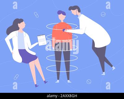 Patient, médecin et infirmière. Illustration de Vecteur