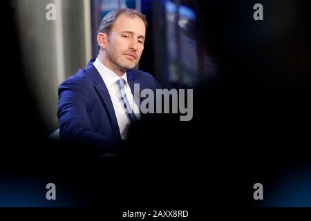 Roma, Italie. 13 février 2020. Davide Casaleggio, fils de Gianroberto, avec qui il a craché la plate-forme Rousseau. Il a contribué à fonder le Mouvement 5 étoiles ainsi que Rome 13 février 2020. Talk show Porta a Porta. Foto Samantha Zucchi Insidefoto Crédit: Insidefoto Srl/Alay Live News Banque D'Images