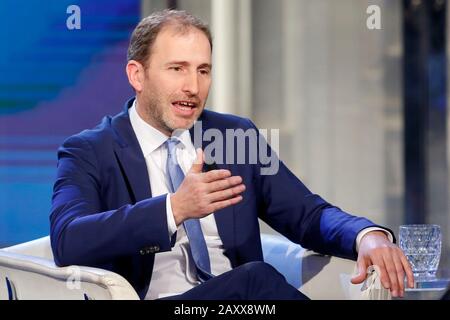 Roma, Italie. 13 février 2020. Davide Casaleggio, fils de Gianroberto, avec qui il a craché la plate-forme Rousseau. Il a contribué à fonder le Mouvement 5 étoiles ainsi que Rome 13 février 2020. Talk show Porta a Porta. Foto Samantha Zucchi Insidefoto Crédit: Insidefoto Srl/Alay Live News Banque D'Images