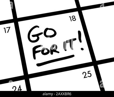 Gros plan Sur La Route ! entrée de calendrier. Banque D'Images