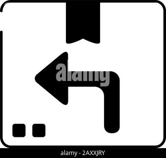 distribution de boîte en carton cargo livraison vecteur illustration style de ligne icône Illustration de Vecteur