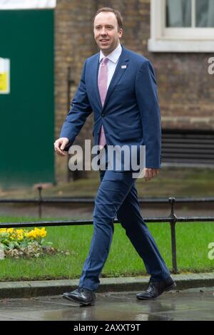 13 Février 2020. Londres, Royaume-Uni. Le secrétaire d'État à la Santé et aux soins sociaux Matt Hancock arrive à Downing St pour assister à une réunion du cabinet Banque D'Images