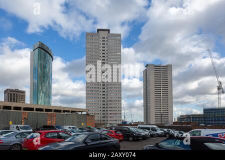 Gratte-ciel de trois tours, centre-ville de Birmingham, Royaume-Uni Banque D'Images