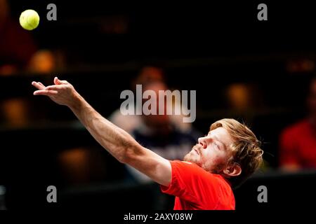 13 février 2020 Rotterdam, Pays-Bas tournoi ABN Amro ATP de tennis David Goffin (bel) Banque D'Images