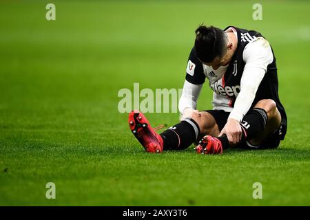 Milan, Italie - 13 février 2020: Cristiano Ronaldo de Juventus FC réagit lors du match de football semi-final de Coppa Italia entre AC Milan et Juventus FC. Crédit: Nicolò Campo/Alay Live News Banque D'Images