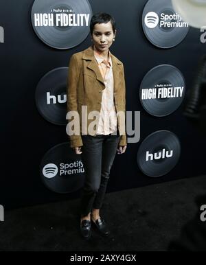 New York, États-Unis. 13 février 2020. Zoe Kravitz arrive sur le tapis rouge au "High Fidelity" New York Premiere au Metrograph le jeudi 13 février 2020 à New York City. Photo de John Angelillo/UPI crédit: UPI/Alay Live News Banque D'Images