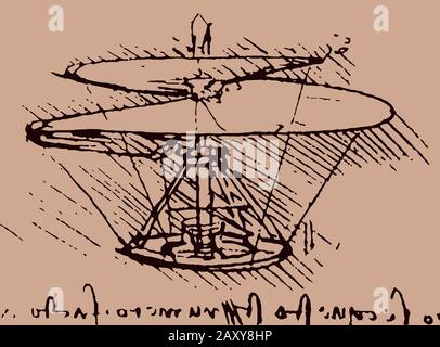 Illustration de l'hélicoptère / Leonardo da Vinci Illustration de Vecteur