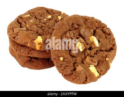 Cookies Triple chocolat isolés sur un fond blanc Banque D'Images