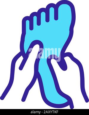 Icône de massage des pieds vecteur. Illustration du symbole de contour isolé Illustration de Vecteur