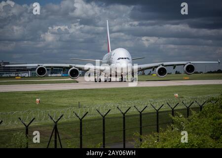 Emirates Airbus A-380 Banque D'Images