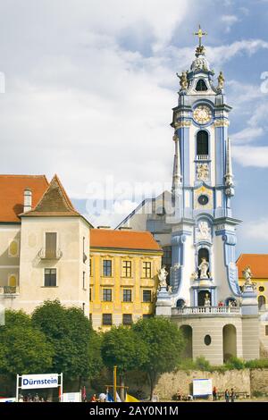 Église baroque de Dürnstein dans la Wachau - église baroque de Dürnstein dans la Wachau Banque D'Images