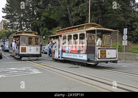 Cable Cars à San Francisco, Kalifornien, États-Unis Banque D'Images