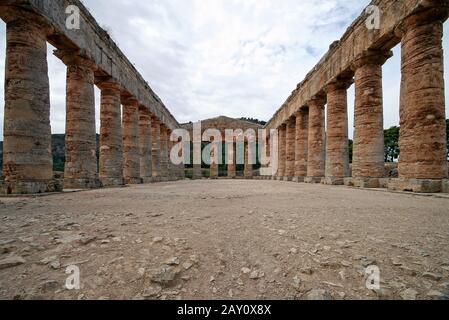 Temple Doric à Segesta, Sicile Banque D'Images