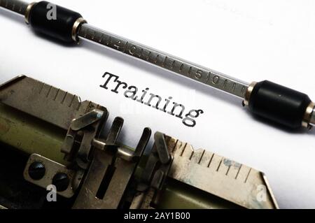 Texte de formation sur la machine à écrire Banque D'Images