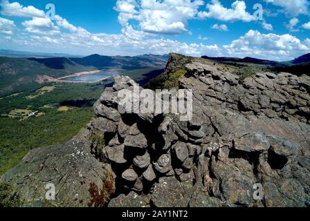 Australie, vue de Pinnacle Lookout au lac Bellfield dans le parc national des Grampians Banque D'Images