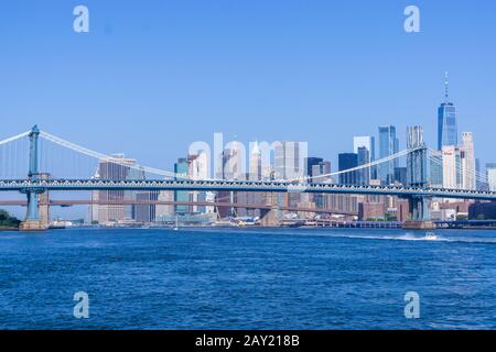 New York, États-Unis - 20 Août 2018 : Pont De Manhattan Banque D'Images