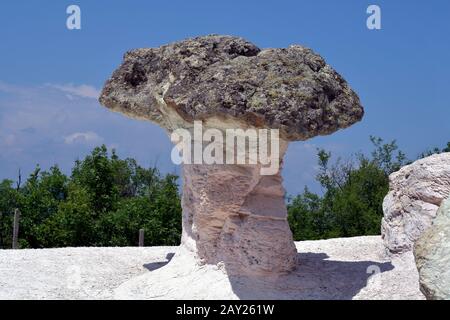 La Bulgarie, phénomène naturel rock formation nommée roches Champignons Champignons de pierre aka, situé dans petit village Beli Plast près de Kardzhali Banque D'Images