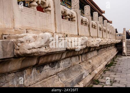 Un fragment de l'extérieur du sous-sol du palais dans la Cité Interdite, Beijing Banque D'Images