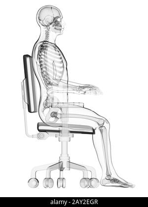 Rendu 3d illustration médicale - corriger la position d'assise Banque D'Images