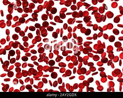 Rendu 3d illustration de globules rouges humains Banque D'Images