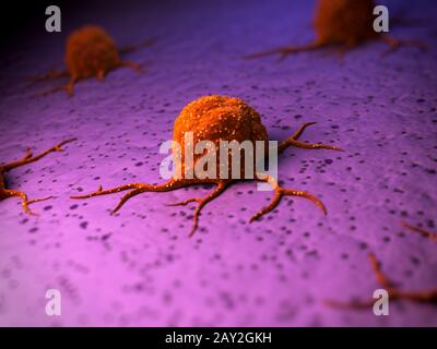 Rendu 3d illustration d'un cancer cell Banque D'Images