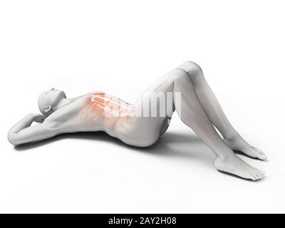 3d rendered illustration of a man doing sit-ups Banque D'Images